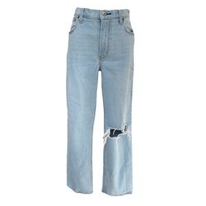 Abercrombie Fitch 90s Straight Ultra High Rise Jeans 27/4 Short Distressed Light